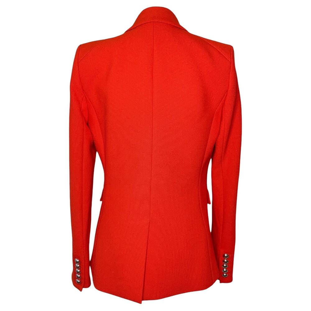 Veronica Beard Red Flame Miller Dickey Jacket Blazer Silver Double Breasted - Picture 4 of 12